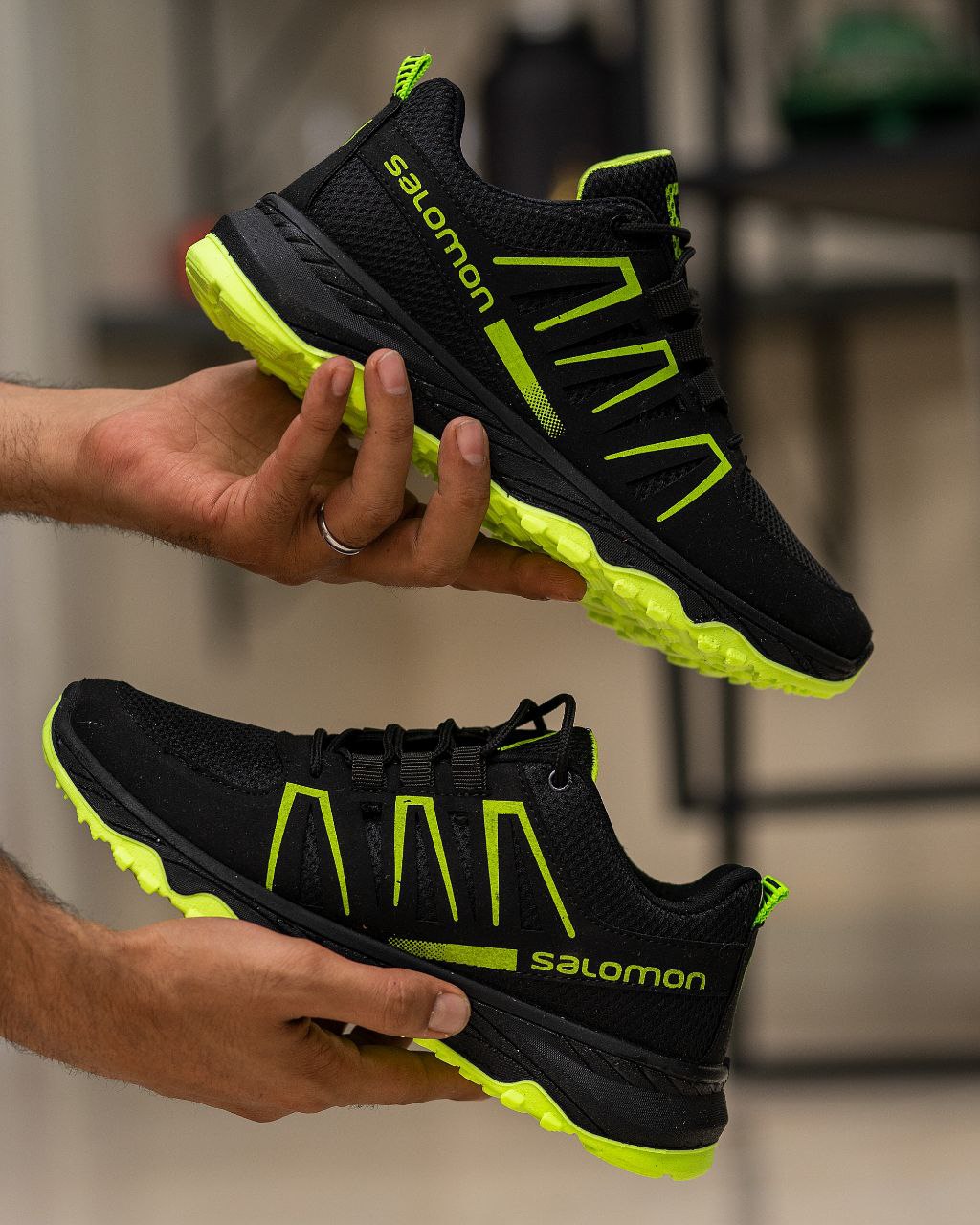 کفش مردانه سالامون مشکی سبز